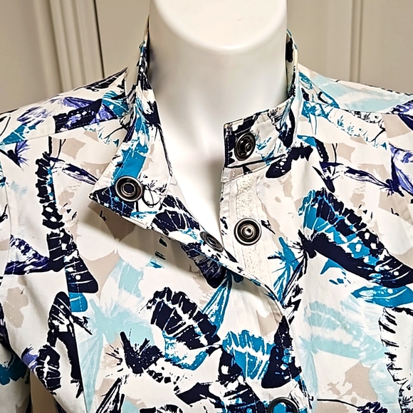 Petite Christopher & Banks Butterfly Print Jacket Blazer - Picture 2 of 7